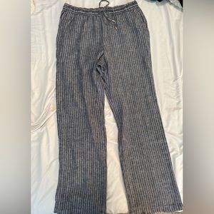 Blue linen pants